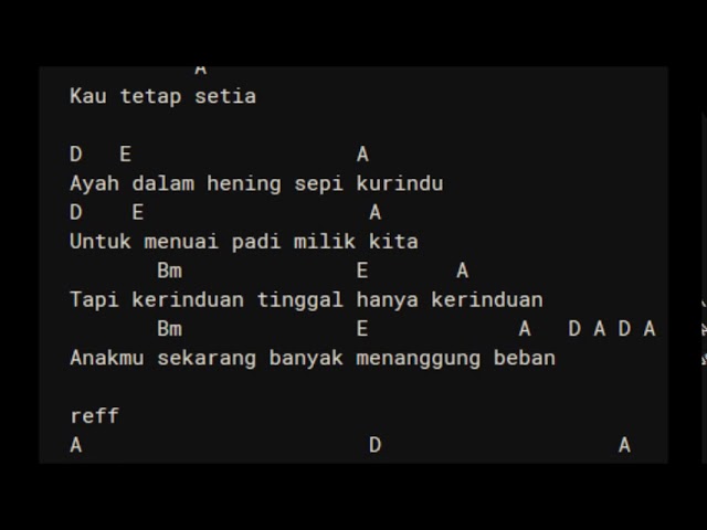 Chord Titip Rindu Buat Ayah oleh Ebiet G. Ade