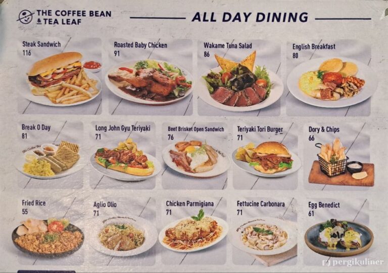 Menu Lengkap The Coffee Bean & Tea Leaf, Beserta Harganya!