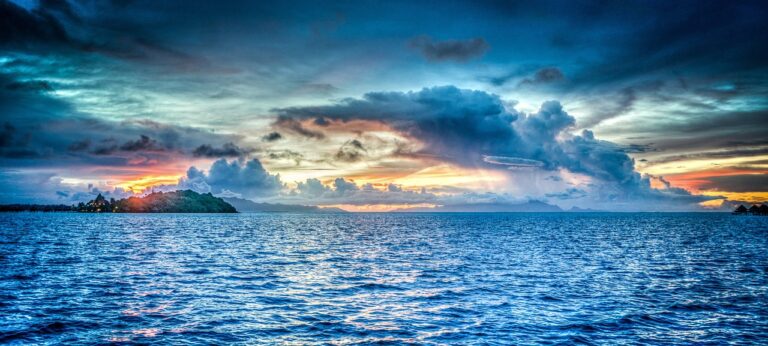 bora-bora, french polynesia, sunset